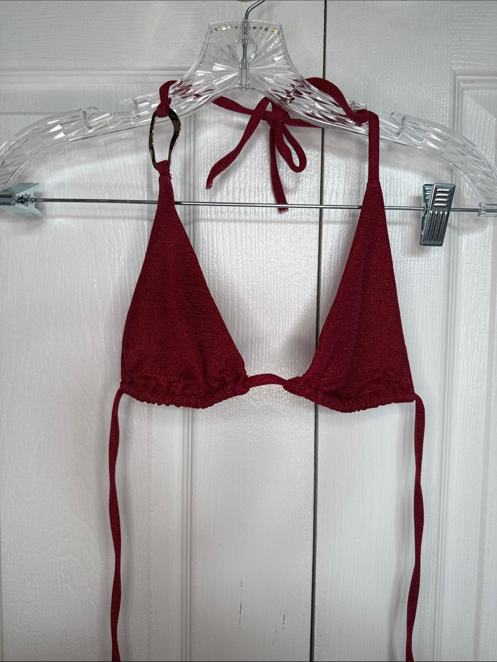 Princess Polly Burgundy Triangle Bikini Top